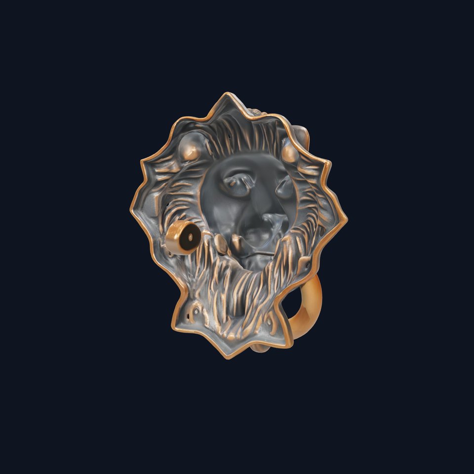 Lion Head Door Knocker Model Pack